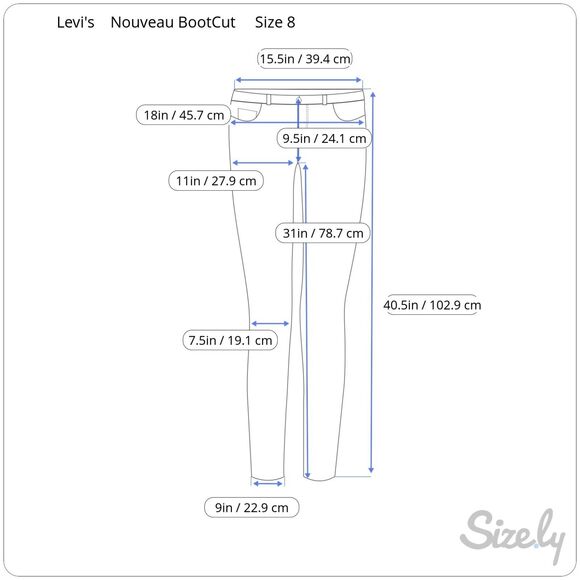 Levi's 515 Women's Nouveau Mid-Rise Boot Cut Denim Blue Jeans Size 8 MIS - Picture 6 of 6